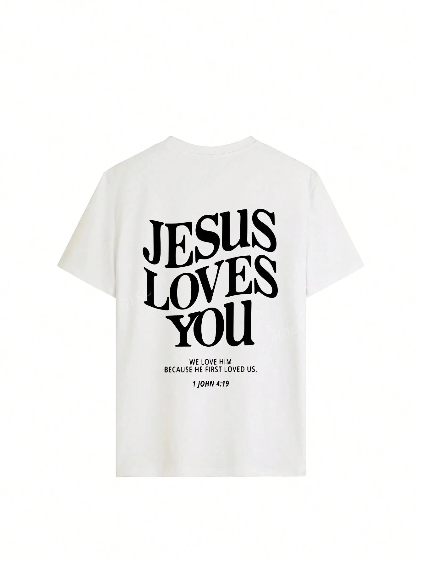 Jesus Loves You Slogan Graphic Strapless T-shirt Summer Models Y2k Personalised Sleeve O Neck T-shirt Loose Plus Size Tops - Snug & Style