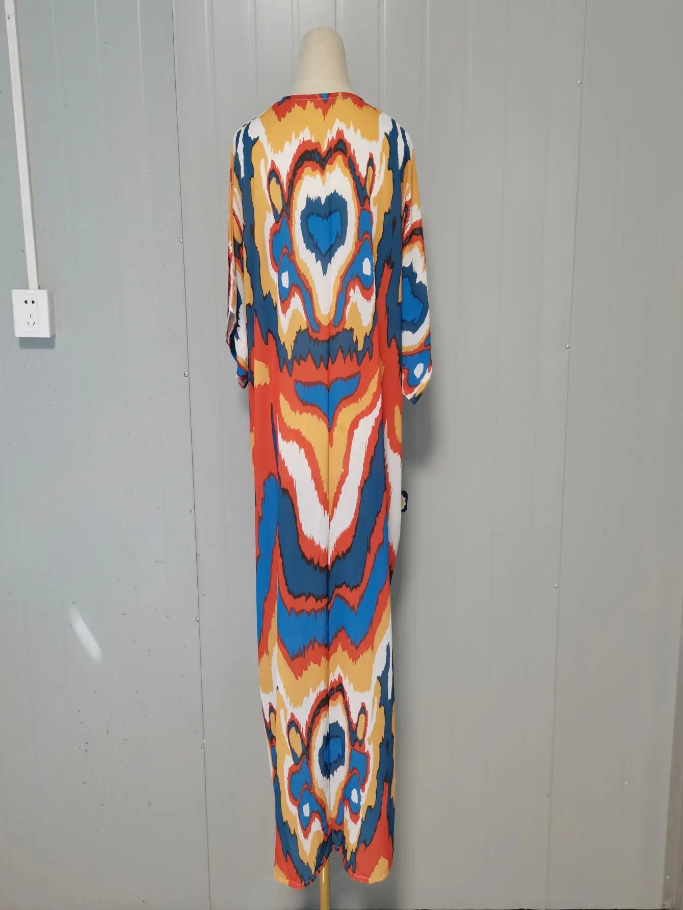 new style Women s Boho Style Kimono Plus Size Loose Fit Half Sleeves V Neck Beach Cover Up - Snug & Style