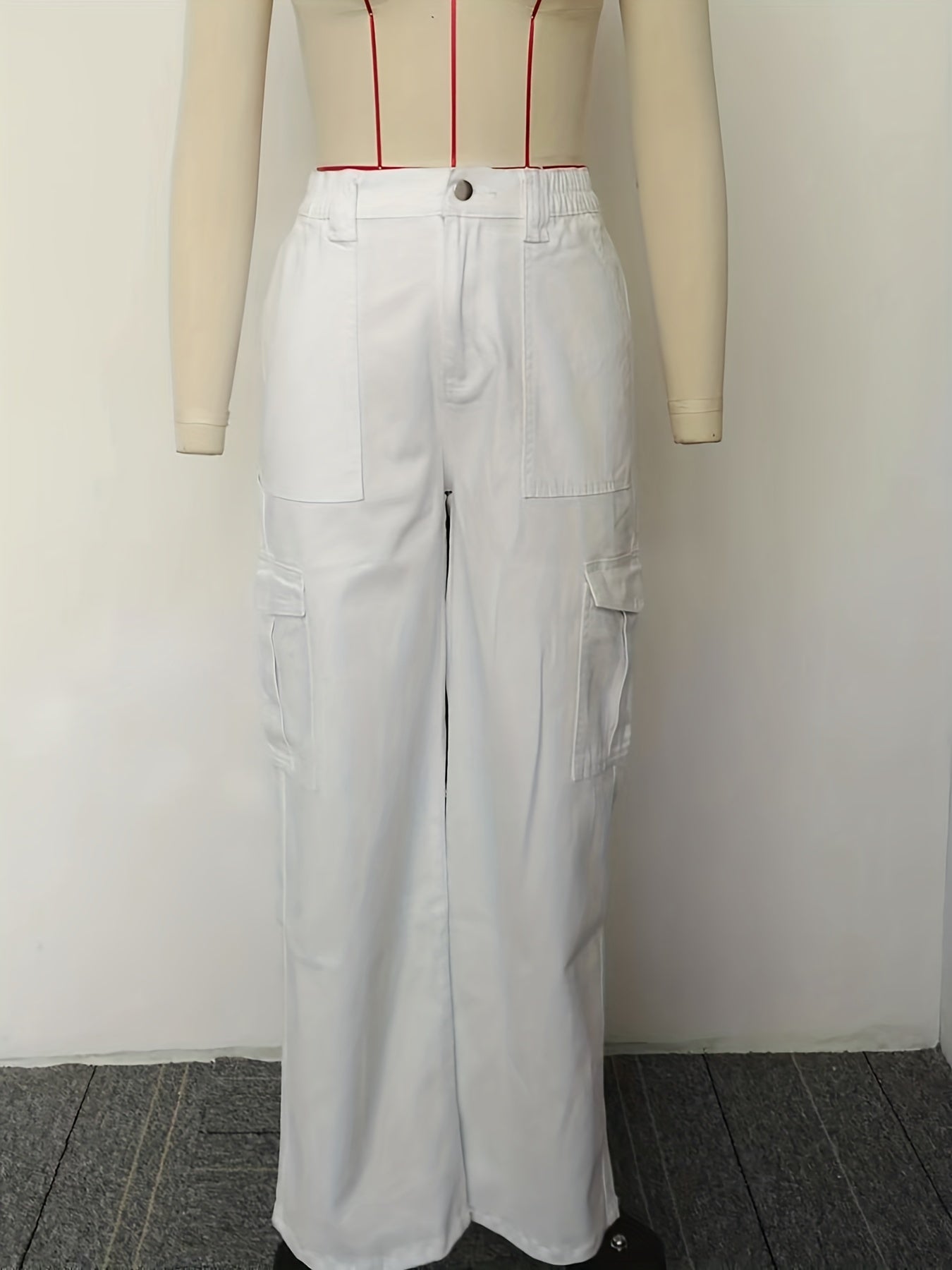 Y2K Vintage & Kpop Bootcut Cargo Pants for Women - All-Season, Cotton Blend, Street Style with Square Pockets & Washed Detail Khaki - Snug & Style