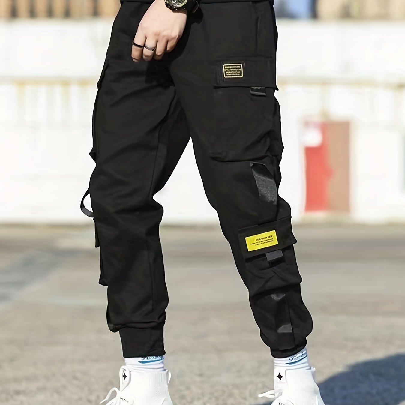 Classic Design Multi Flap Pockets Cargo Pants, Men's Casual Techwear Drawstring Cargo Pants Hip Hop Joggers For Autumn Summer Outdoor - Snug & Style