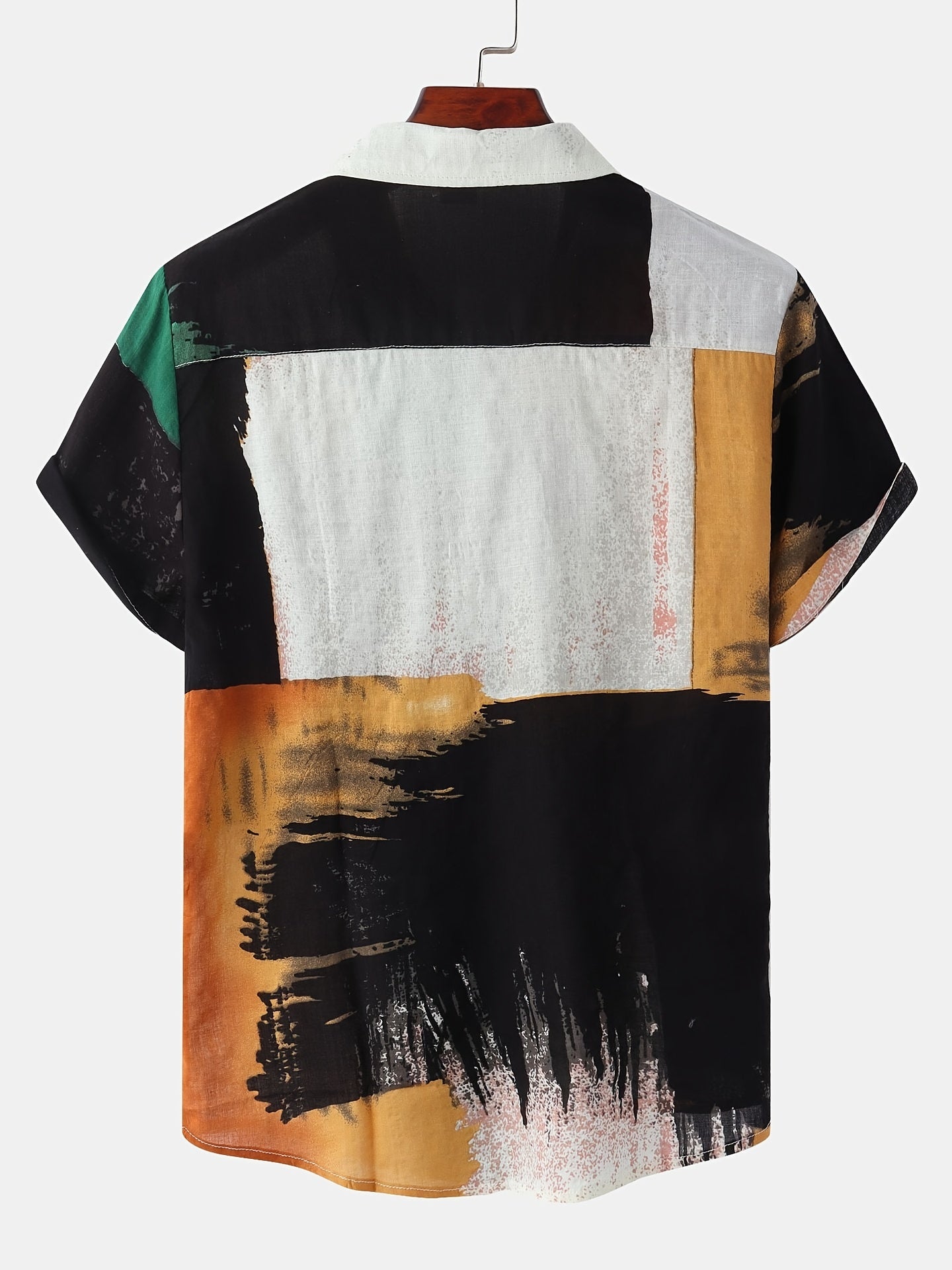 Mens Fashion Essential - Stylish Casual Beach T-Shirt with Bold Contrasting Colors - Comfortable Non-Stretch Cotton, Short Sleeves for Summer - Snug & Style