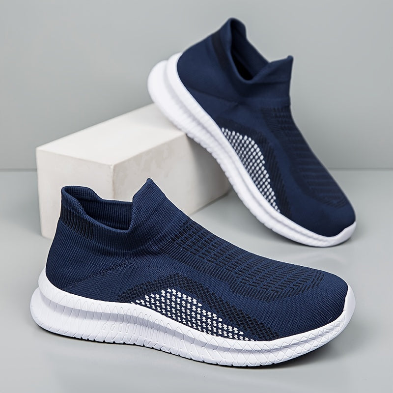 Men's Breathable Lightweight Slip On Casual Shoes, Outdoor Non-slip Soft Sole Sneakers, Spring And Summer - Snug & Style