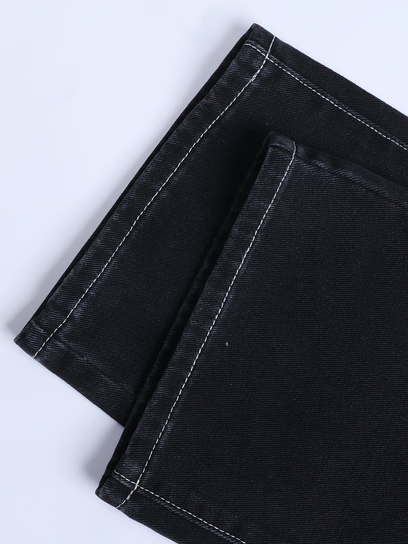 Y2k Letter Print Wide Leg Loose Fit Jeans, Men's Casual Slightly Stretch Street Style Multi Pocket Baggy Denim Pants For Spring Summer - Snug & Style