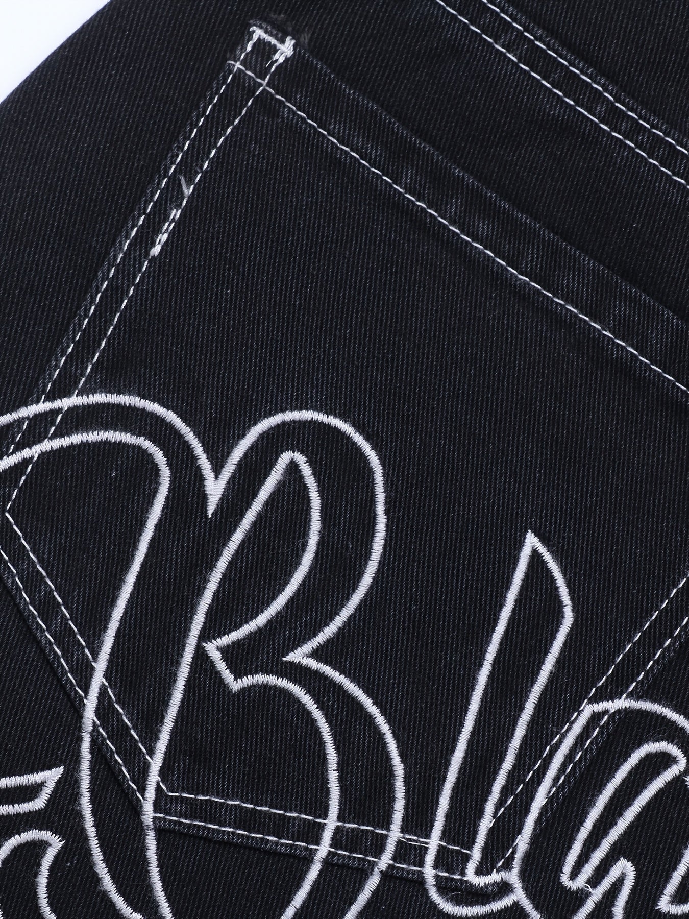 Y2k Letter Print Wide Leg Loose Fit Jeans, Men's Casual Slightly Stretch Street Style Multi Pocket Baggy Denim Pants For Spring Summer - Snug & Style