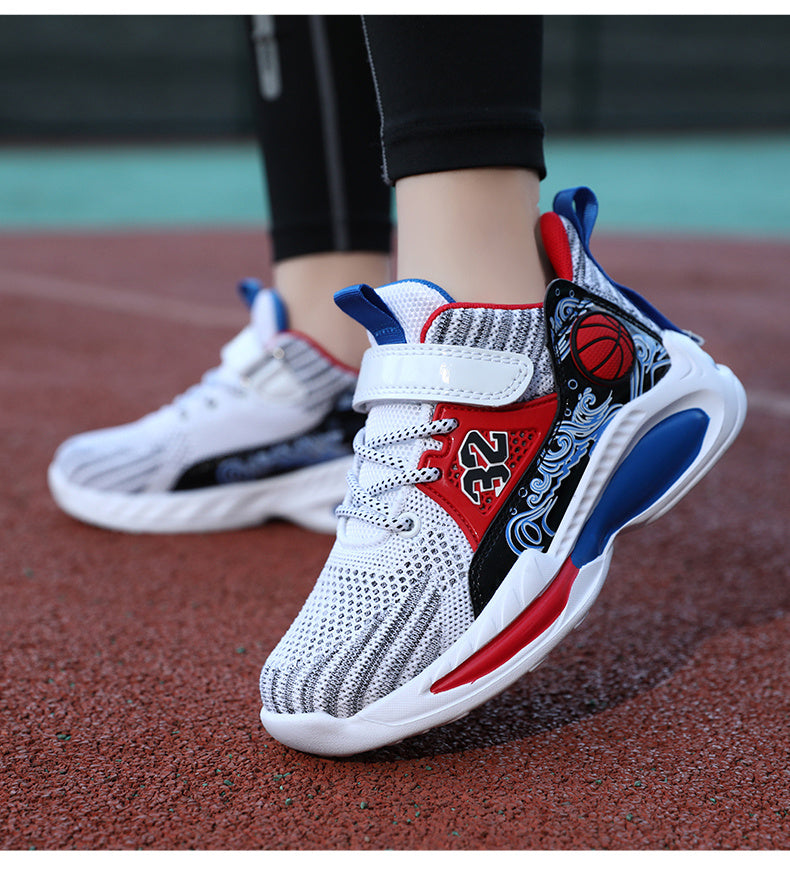 Boys Casual Sports Chunky Sneakers, Lace-up Breathable Mesh Running Shoes For Outdoor Sports - Snug & Style