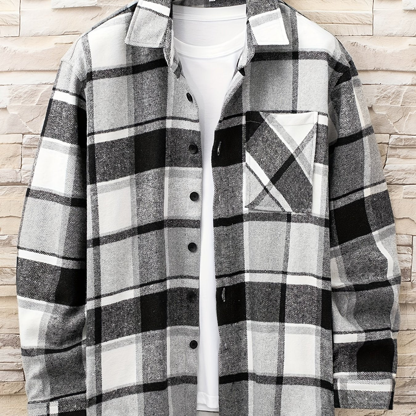 Men's Flannel Plaid Lapel Button Short Pocketed Shirts Coats - Snug & Style
