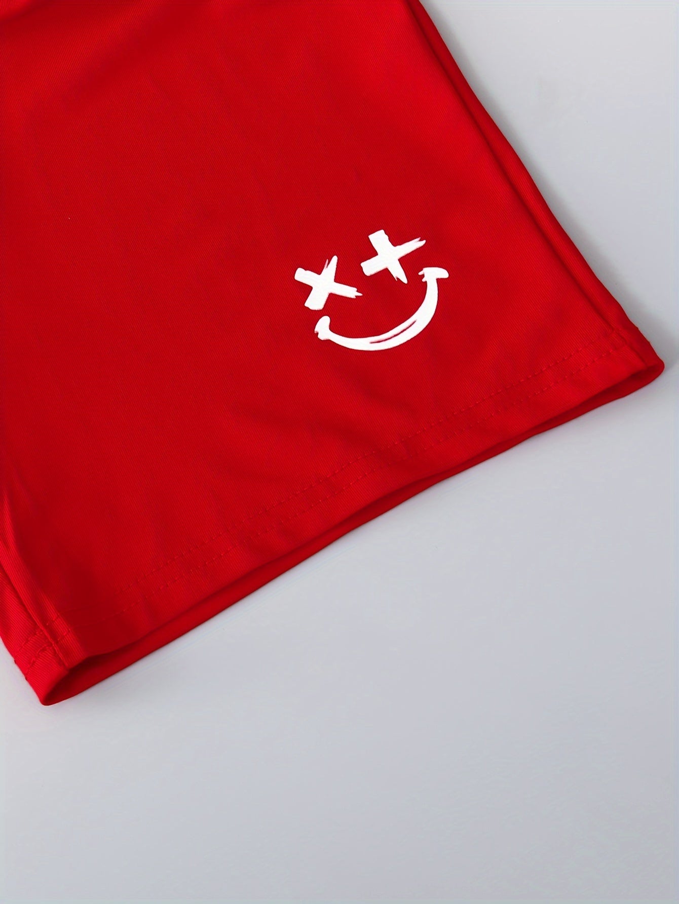 3-Pack Boys Trendy Summer Outfit - Soft Cotton Blend Solid T-shirts with Fun Smile Face Shorts & Handy Crossbody Bag - Comfortable, Lightweight, Perfect for Playtime - Snug & Style