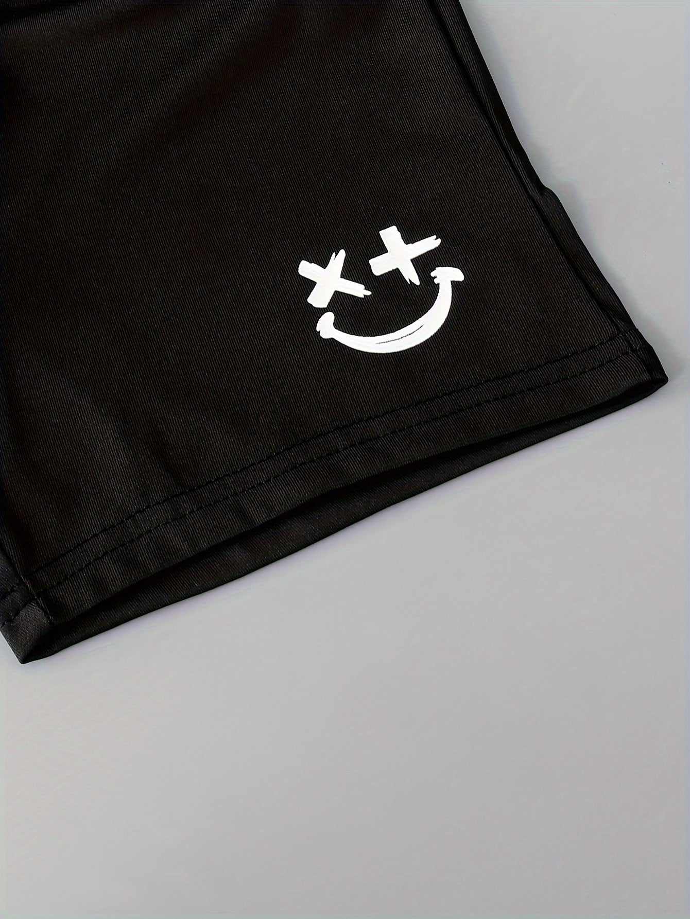 3-Pack Boys Trendy Summer Outfit - Soft Cotton Blend Solid T-shirts with Fun Smile Face Shorts & Handy Crossbody Bag - Comfortable, Lightweight, Perfect for Playtime - Snug & Style