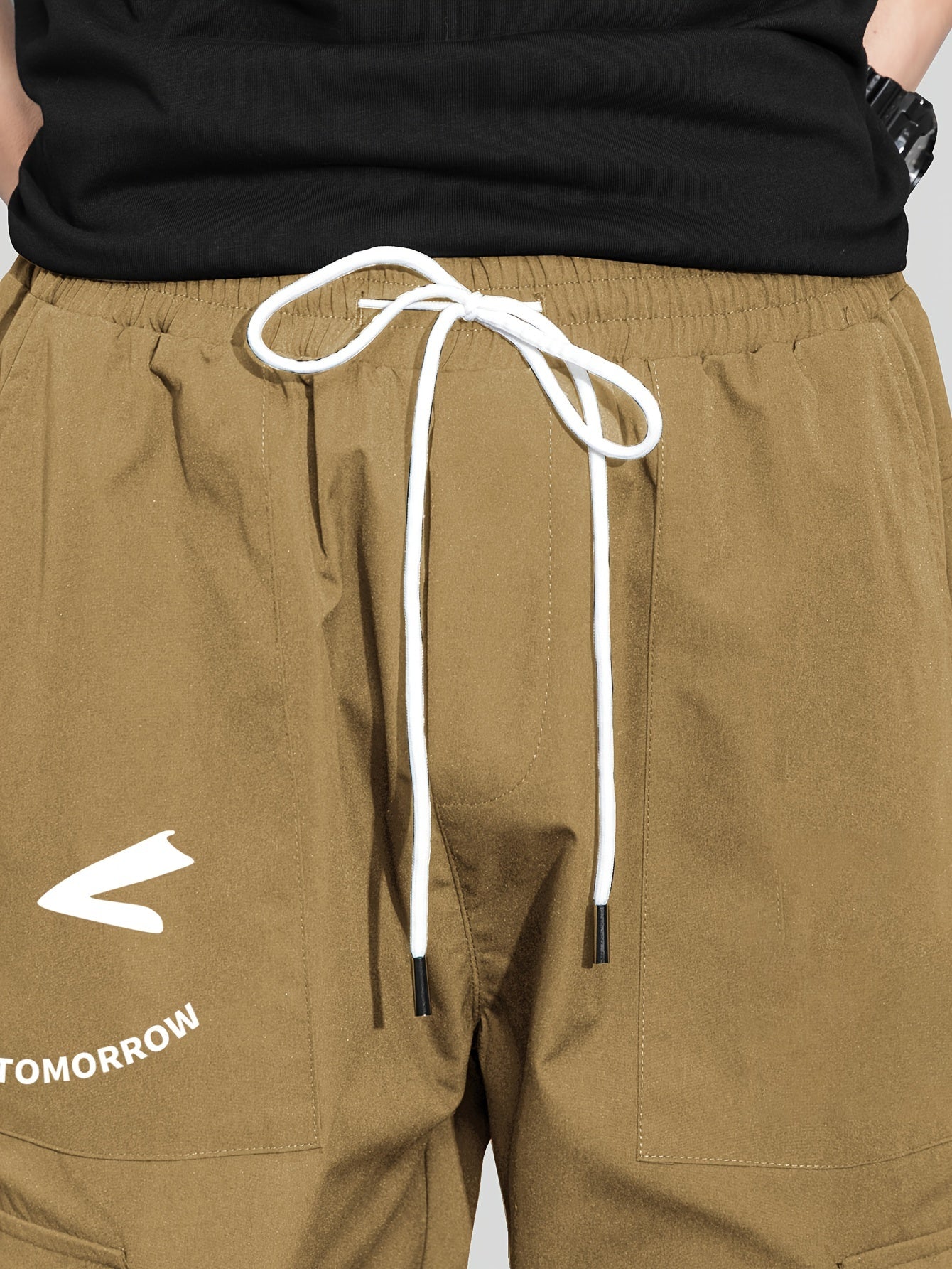 Mens Fashion-Forward Solid Cargo Pants - Abundant Flap Pockets, Loose Fit Drawstring Trousers - Durable Outdoor Work to Streetwear Hip Hop Style - Snug & Style