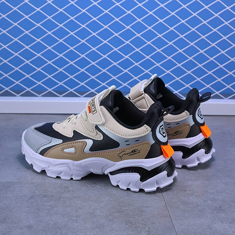 Boys Soft-soled Sneakers, Lightweight Breathable Non-slip Hook-and-loop Fastener Casual Shoes - Snug & Style