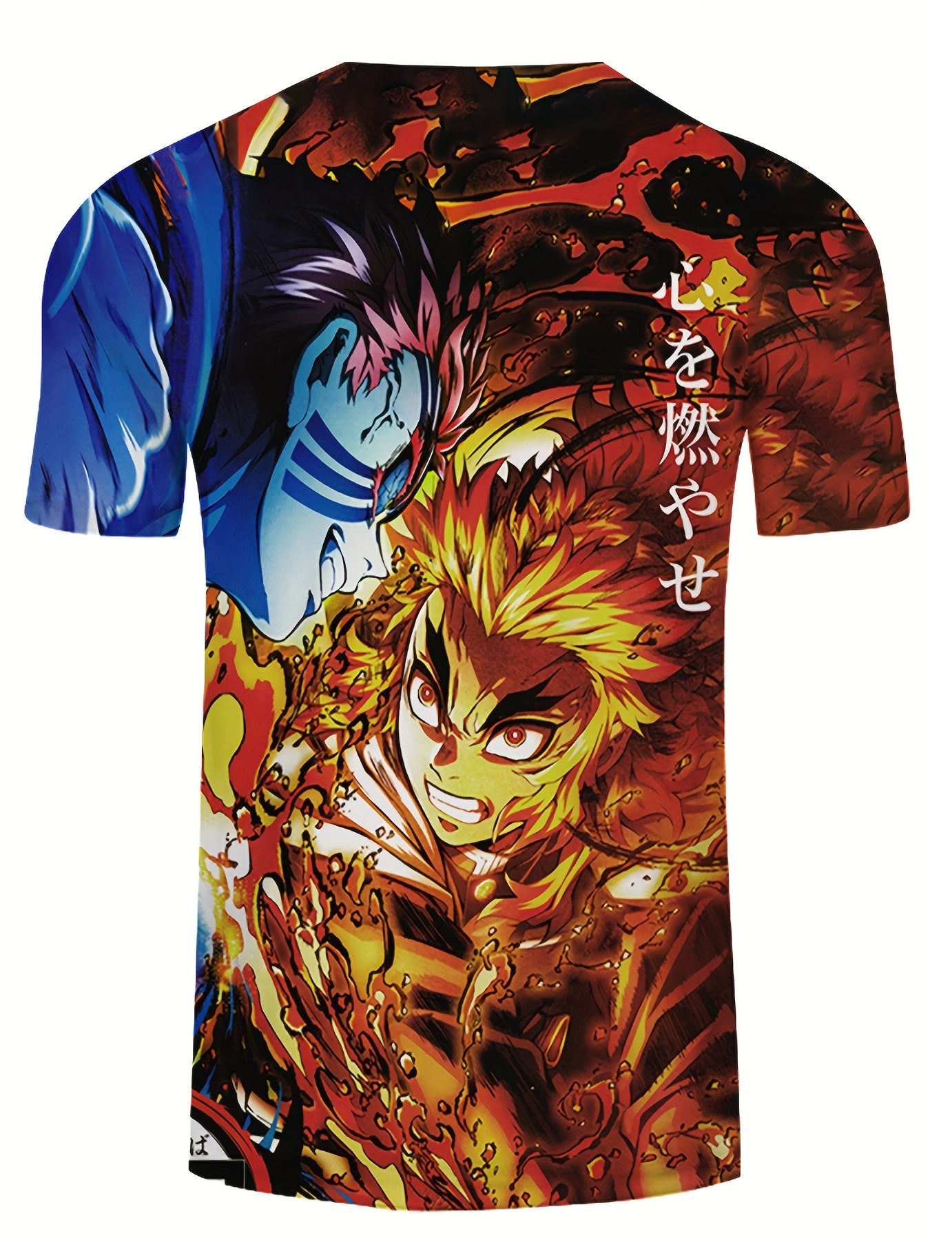 Plus Size Men's 3D Pattern Anime Graphic Tees For Male, Comfy Stretch Short Sleeve T-shirts, Oversized Loose Men's Clothings - Snug & Style