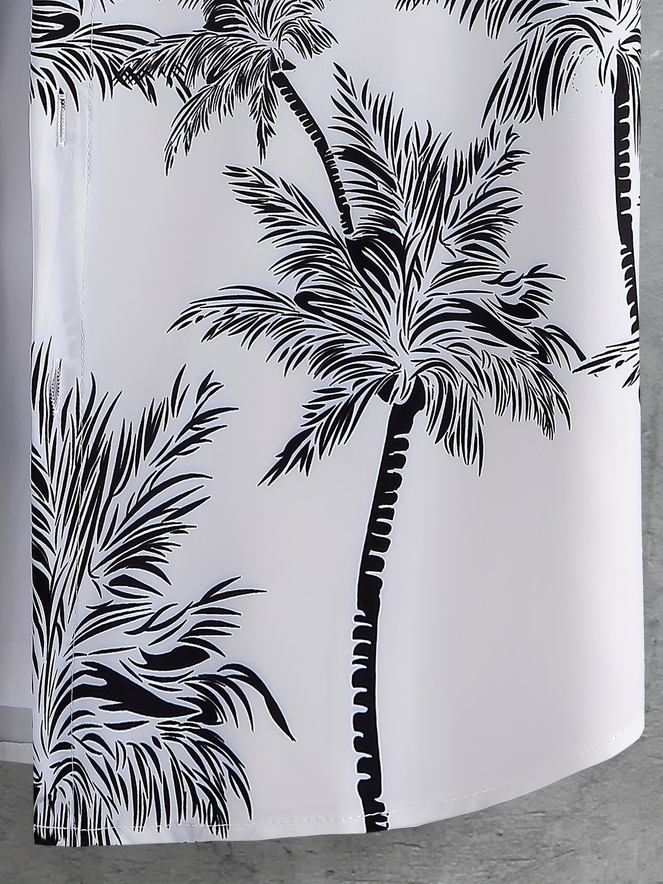 Coconut Tree Print, Men's 2Pcs Outfits, Casual Camp Collar Lapel Button Up Short Sleeve Shirts Hawaii Shirt And Drawstring Shorts Set For Summer, Men's Clothing - Snug & Style