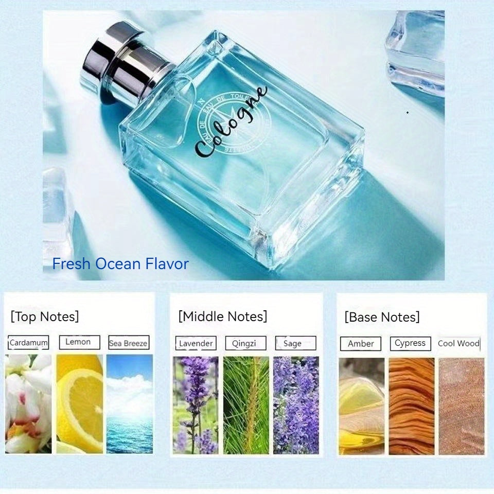 50ml Ocean Pheromones Cologne - Long-Lasting, Light, Fresh, Natural Fragrance for Men, Perfect for Dating, Party, and Gift-Giving, 1.7 Fl. Oz. Eau De Toilette Spray - Snug & Style