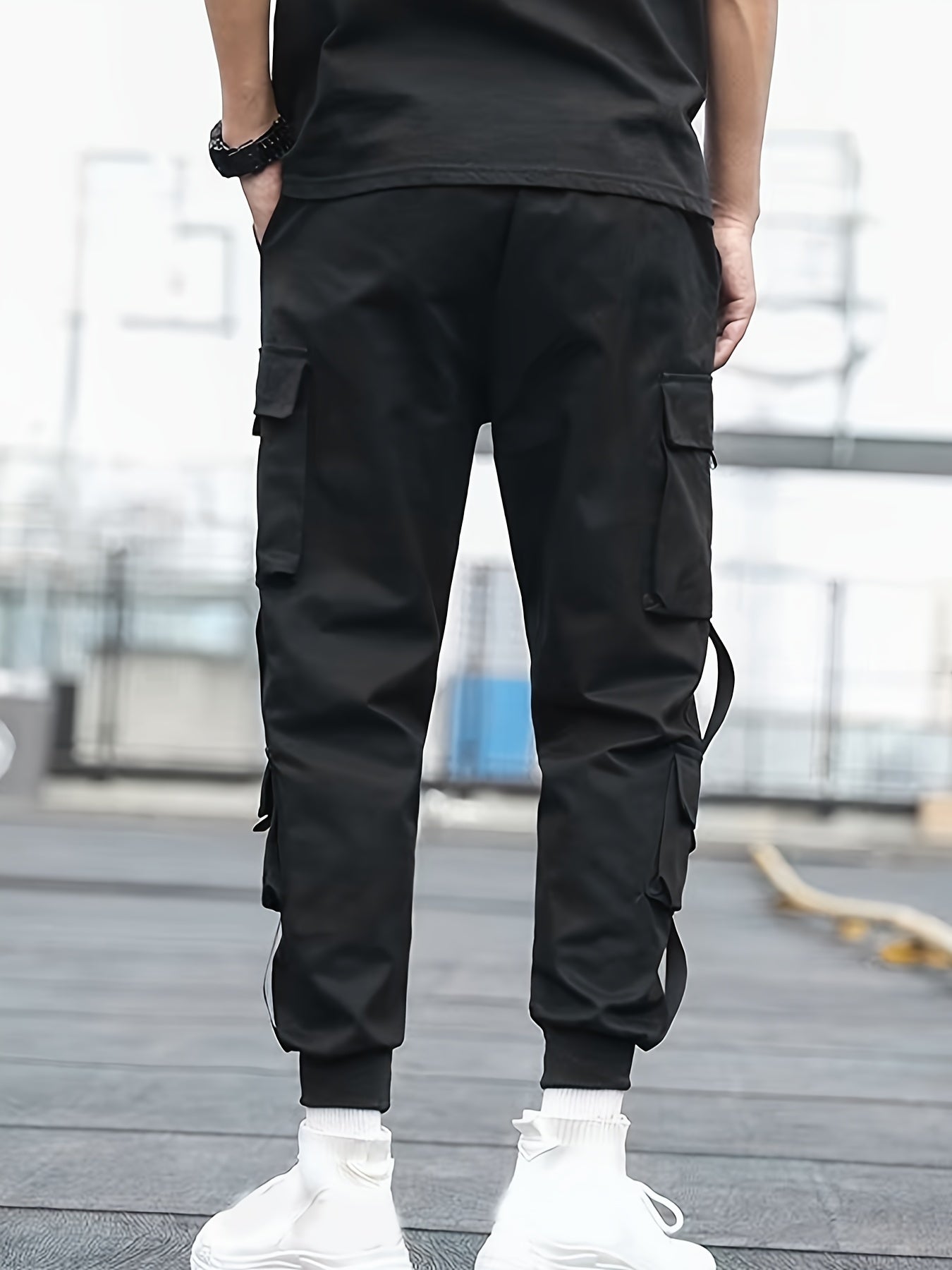 Classic Design Multi Flap Pockets Cargo Pants, Men's Casual Techwear Drawstring Cargo Pants Hip Hop Joggers For Autumn Summer Outdoor - Snug & Style