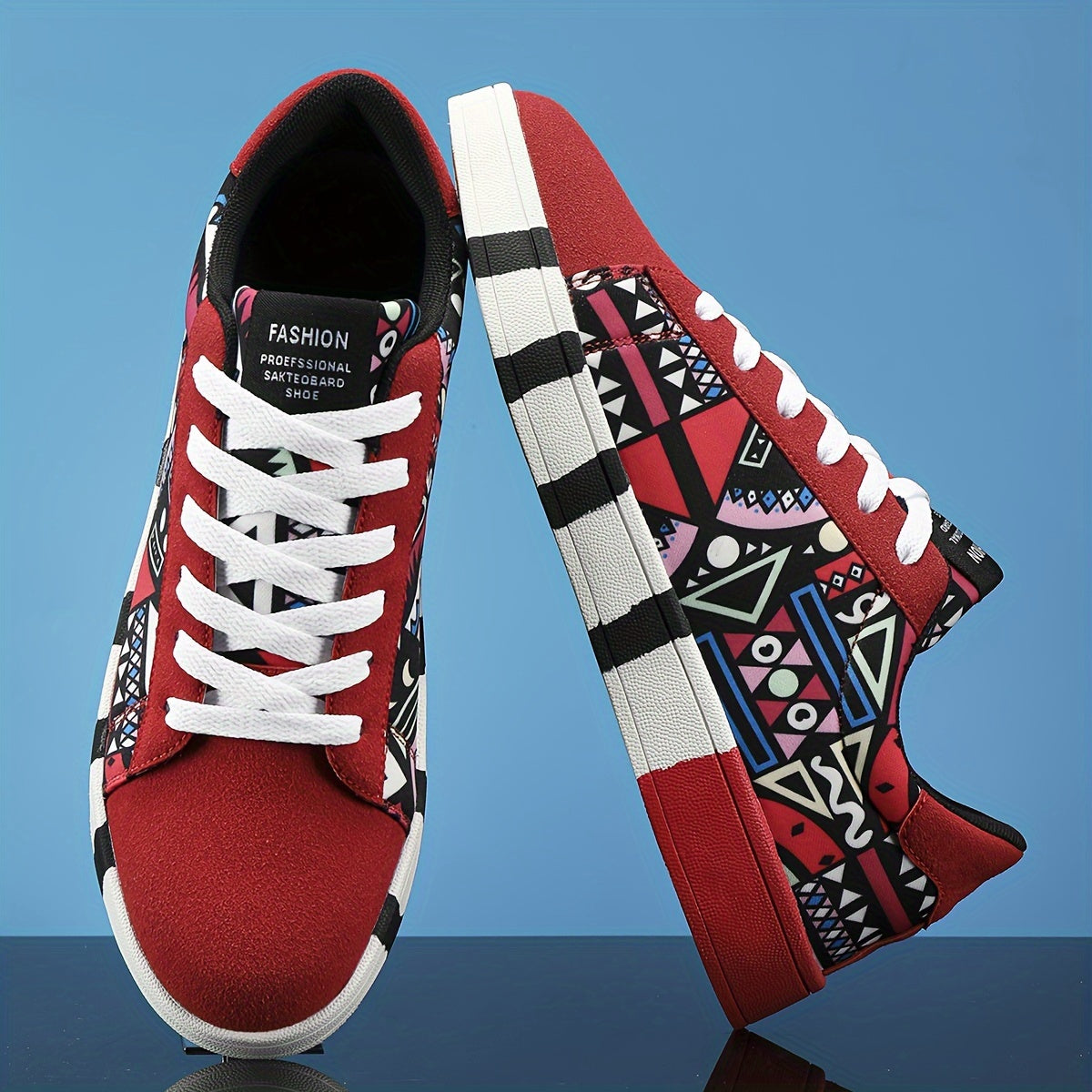 Mens Fashion-Forward Skate Sneakers - Ultra-Comfortable, Anti-Slip Sole, Casual Style for Outdoor Adventures - Snug & Style