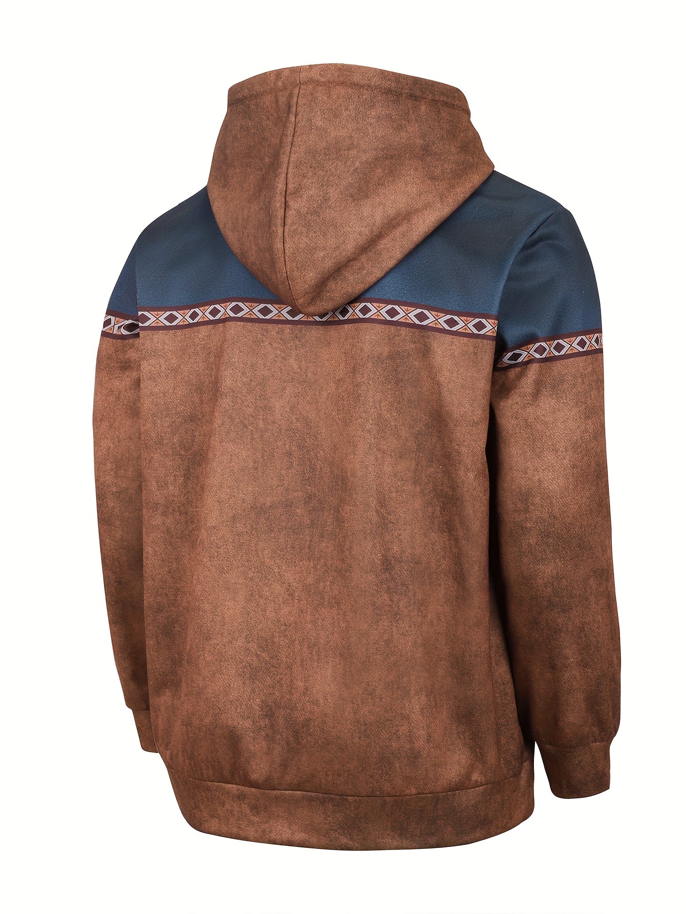 Plus Size Mens Fashion Hoodies - Bold Contrast Colors, Stylish Casual Hooded Sweatshirt for Autumn & Winter - Warm, Trendy Apparel - Snug & Style