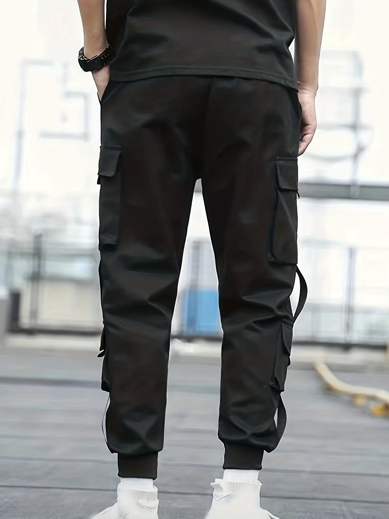 Classic Design Multi Flap Pockets Cargo Pants, Men's Casual Techwear Drawstring Cargo Pants Hip Hop Joggers For Autumn Summer Outdoor - Snug & Style