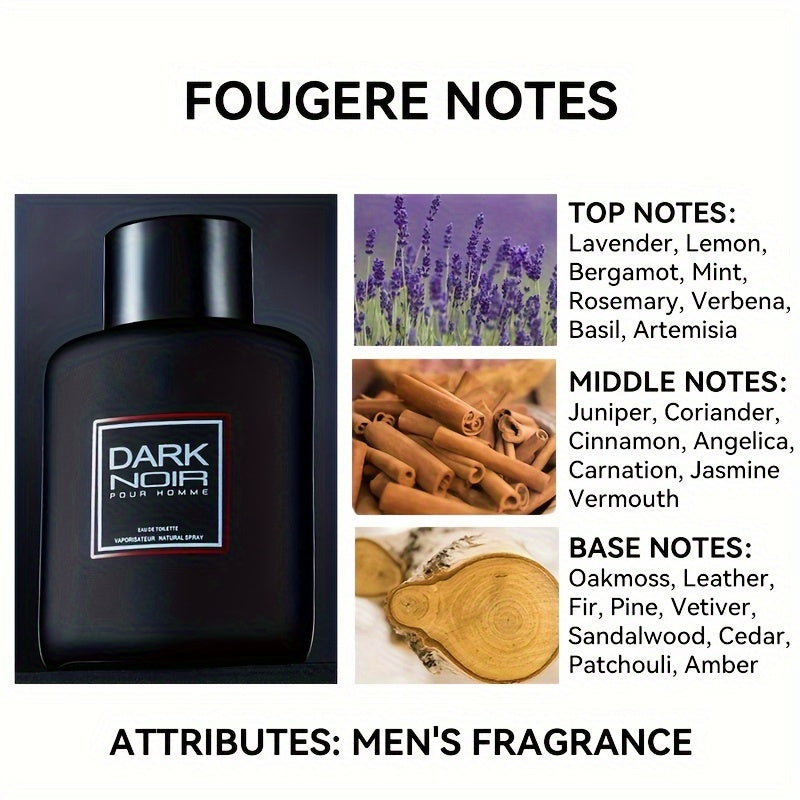 100ml Long-Lasting Fougere Notes Eau De Toilette Spray for Men, Refreshing Perfume for Dating & Daily Life, Perfect Gift for Him on Father's Day - Snug & Style