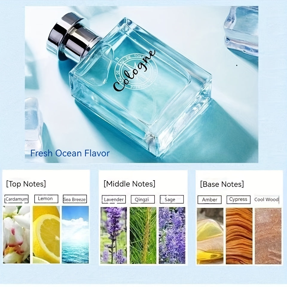 50ml Ocean Pheromones Cologne - Long-Lasting, Light, Fresh, Natural Fragrance for Men, Perfect for Dating, Party, and Gift-Giving, 1.7 Fl. Oz. Eau De Toilette Spray - Snug & Style