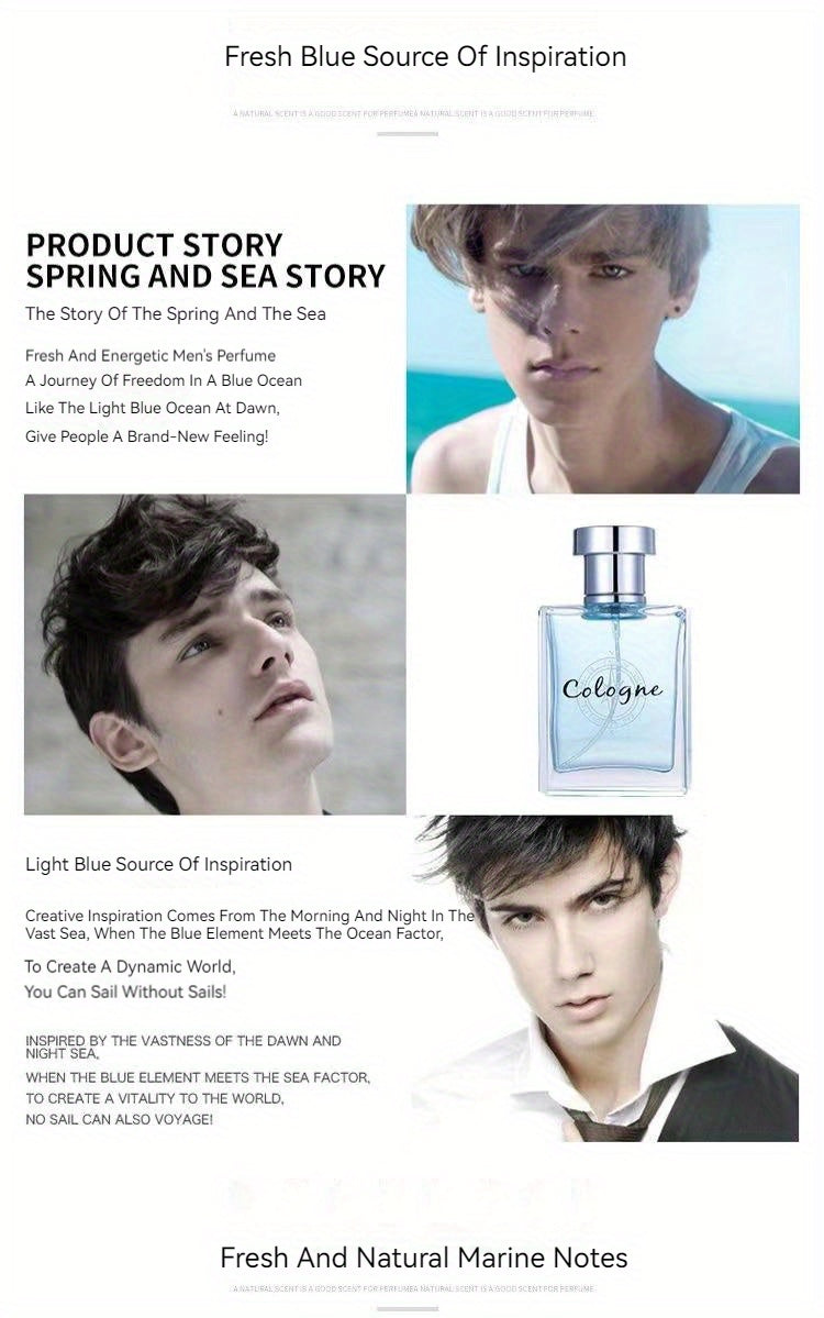 50ml Ocean Pheromones Cologne - Long-Lasting, Light, Fresh, Natural Fragrance for Men, Perfect for Dating, Party, and Gift-Giving, 1.7 Fl. Oz. Eau De Toilette Spray - Snug & Style