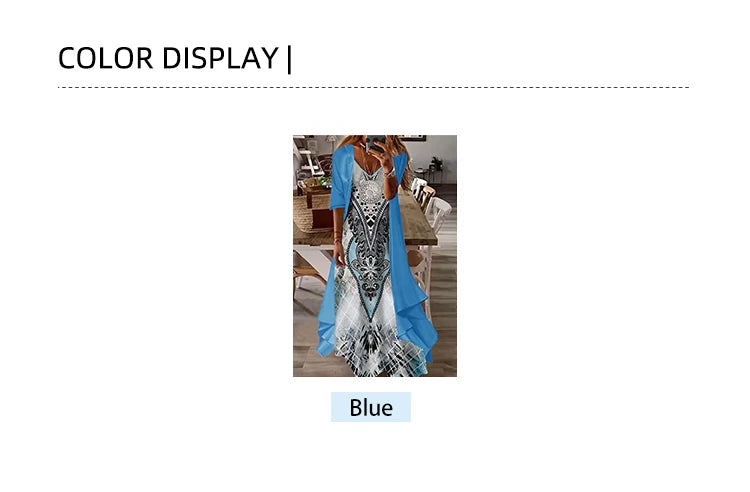 Plus Size Casual Dress Sets Solid Open Front and Graphic Printed Dress Sets Women's Plus Size Clothing - Snug & Style