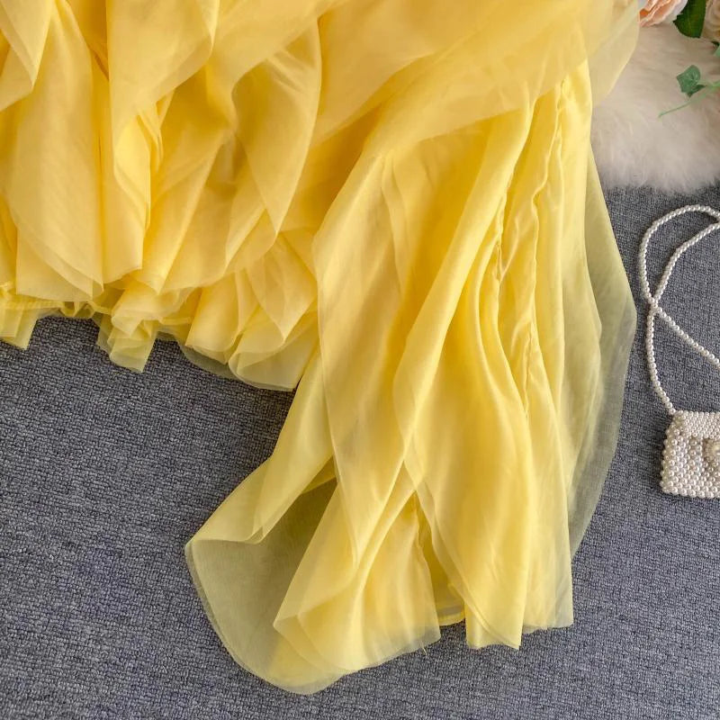 CHICEVER Elegant Shirts For Women O Neck Lantern Long Sleeve Asymmetrical Patchwork Ruffles Mesh Plus Size Blouses Female 2022 - Snug & Style