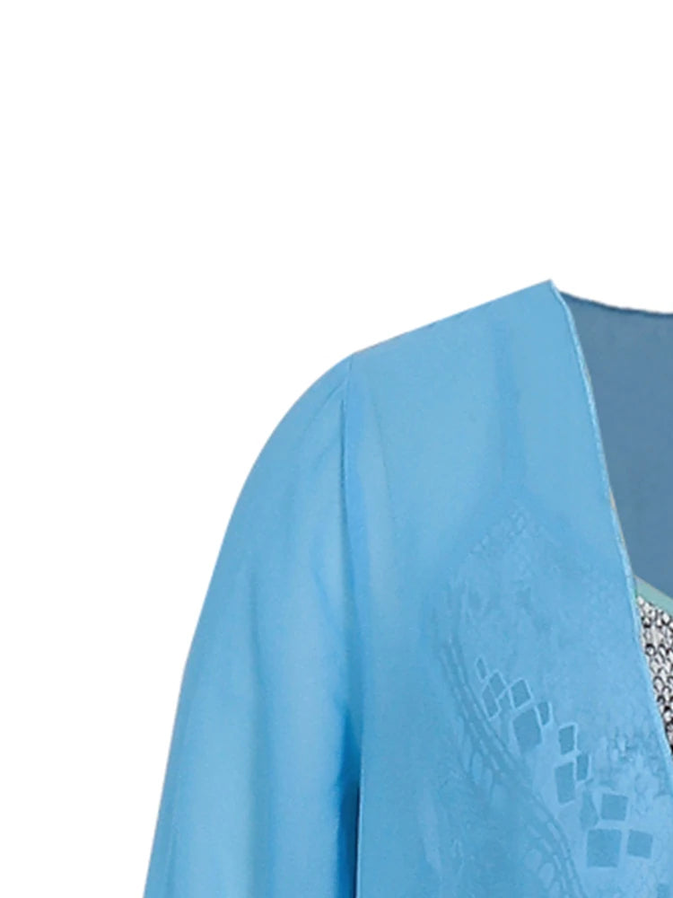 Plus Size Casual Dress Sets Solid Open Front and Graphic Printed Dress Sets Women's Plus Size Clothing - Snug & Style