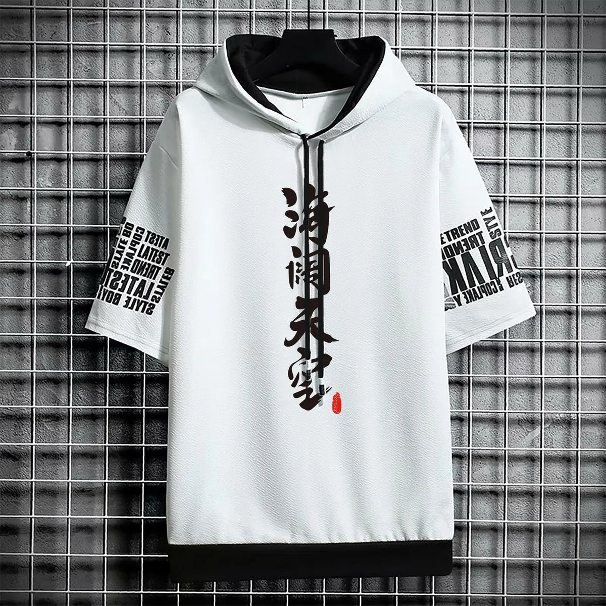 t shirt for men clothing streetwear Hoodies korea 반팔티 hat t-shirt print graphic Casual tshirt anime sports gym hoodie oversized - Snug & Style