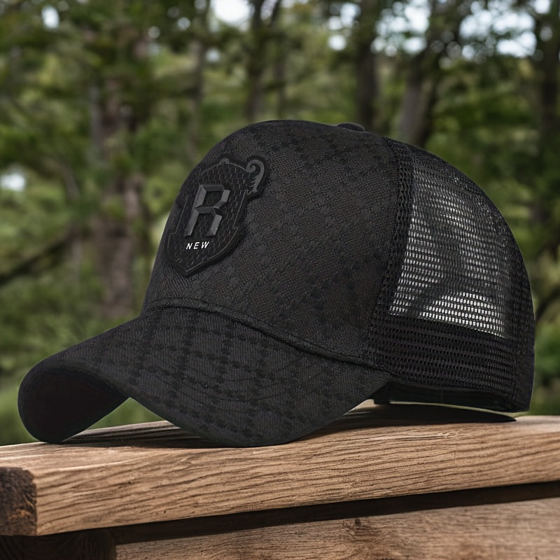 Mens Fashion Breathable Mesh Cap - Light Luxury Baseball Hat - Casual Visor Truck Driver Hat - Snug & Style