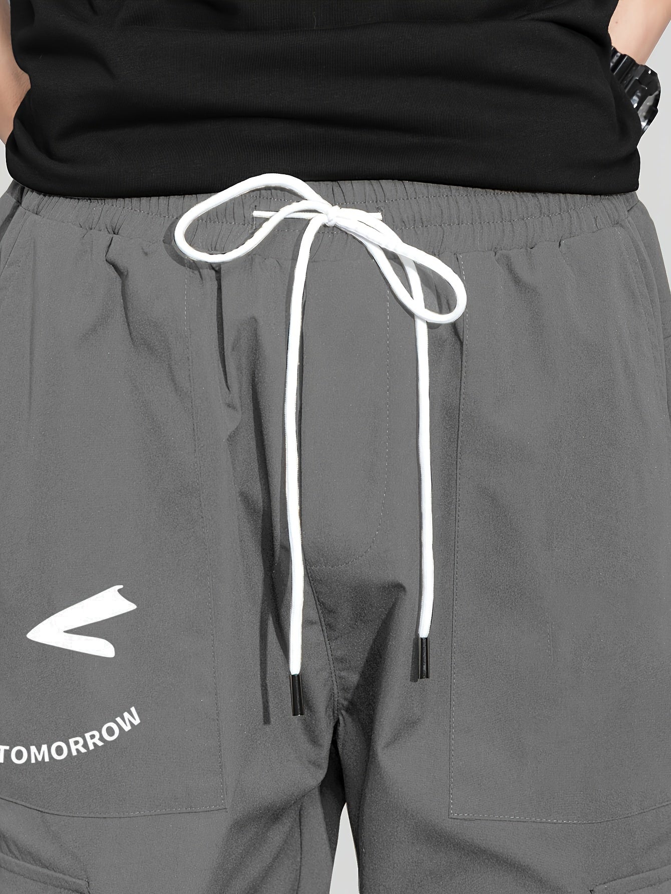 Mens Fashion-Forward Solid Cargo Pants - Abundant Flap Pockets, Loose Fit Drawstring Trousers - Durable Outdoor Work to Streetwear Hip Hop Style - Snug & Style