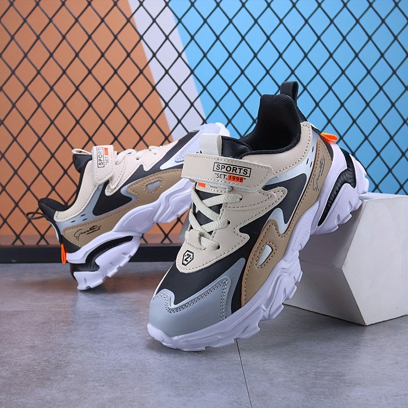 Boys Soft-soled Sneakers, Lightweight Breathable Non-slip Hook-and-loop Fastener Casual Shoes - Snug & Style