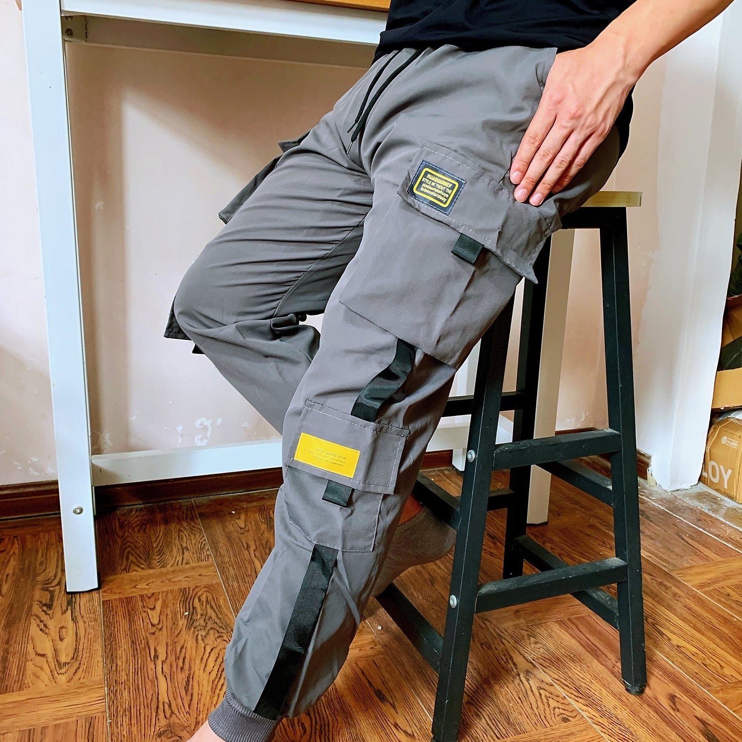 Classic Design Multi Flap Pockets Cargo Pants, Men's Casual Techwear Drawstring Cargo Pants Hip Hop Joggers For Autumn Summer Outdoor - Snug & Style