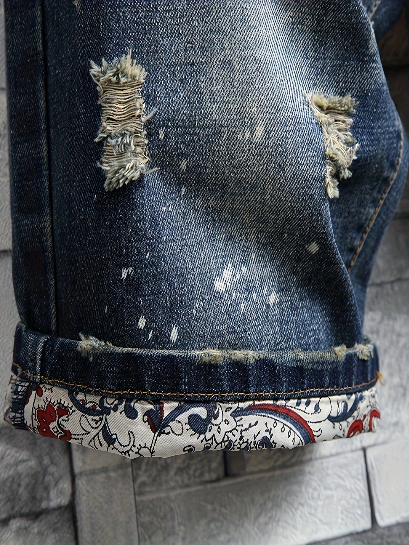 Mens Fashion-Forward Ripped Denim Shorts - Comfortably Loose Fit, Timeless Solid Hue with Trendy Distressed Details, Packed with Practical Pockets, Super Breathable for Summer Outdoor Adventures - Snug & Style