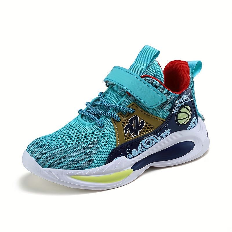 Boys Casual Sports Chunky Sneakers, Lace-up Breathable Mesh Running Shoes For Outdoor Sports - Snug & Style