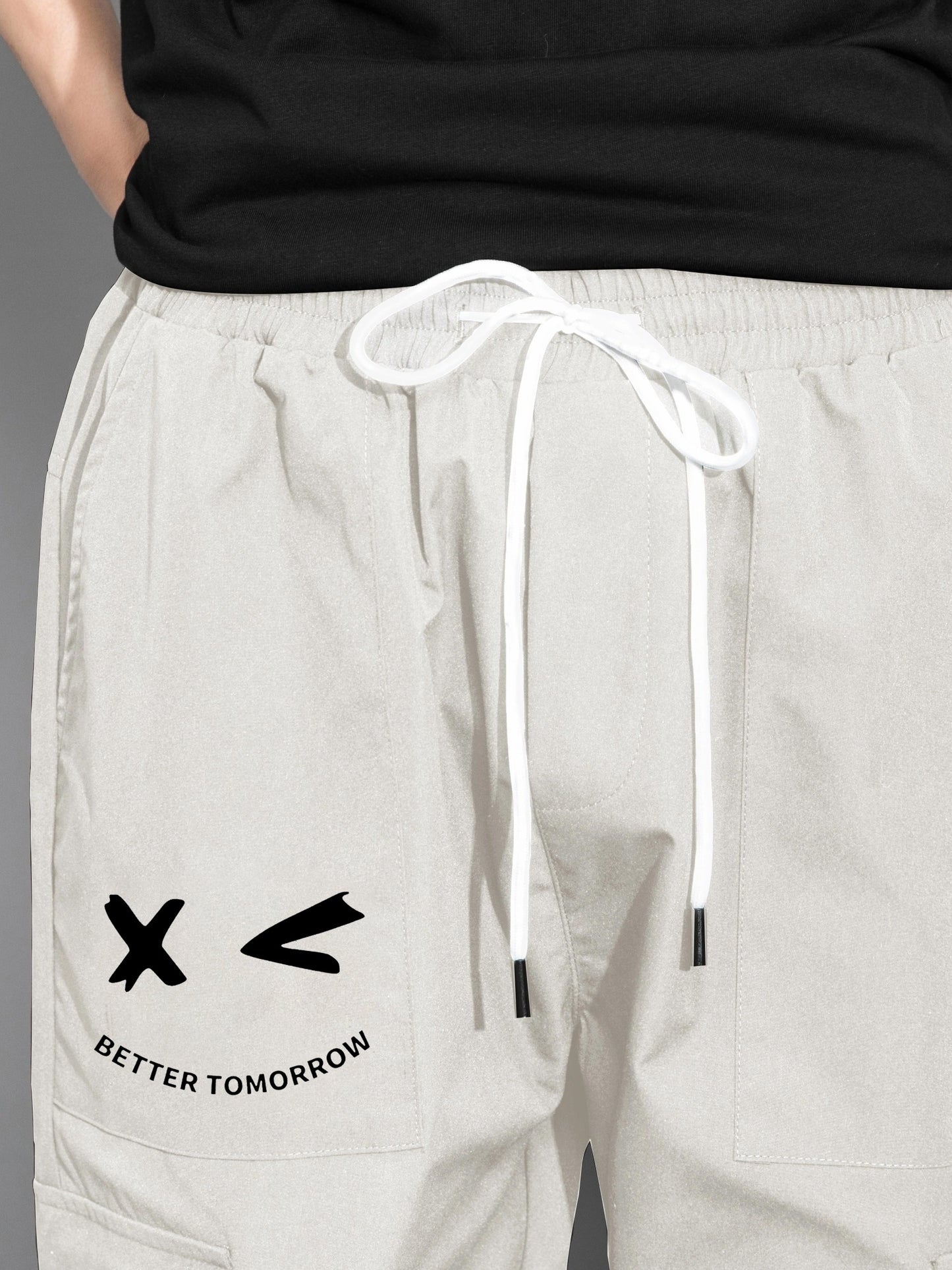 Mens Fashion-Forward Solid Cargo Pants - Abundant Flap Pockets, Loose Fit Drawstring Trousers - Durable Outdoor Work to Streetwear Hip Hop Style - Snug & Style