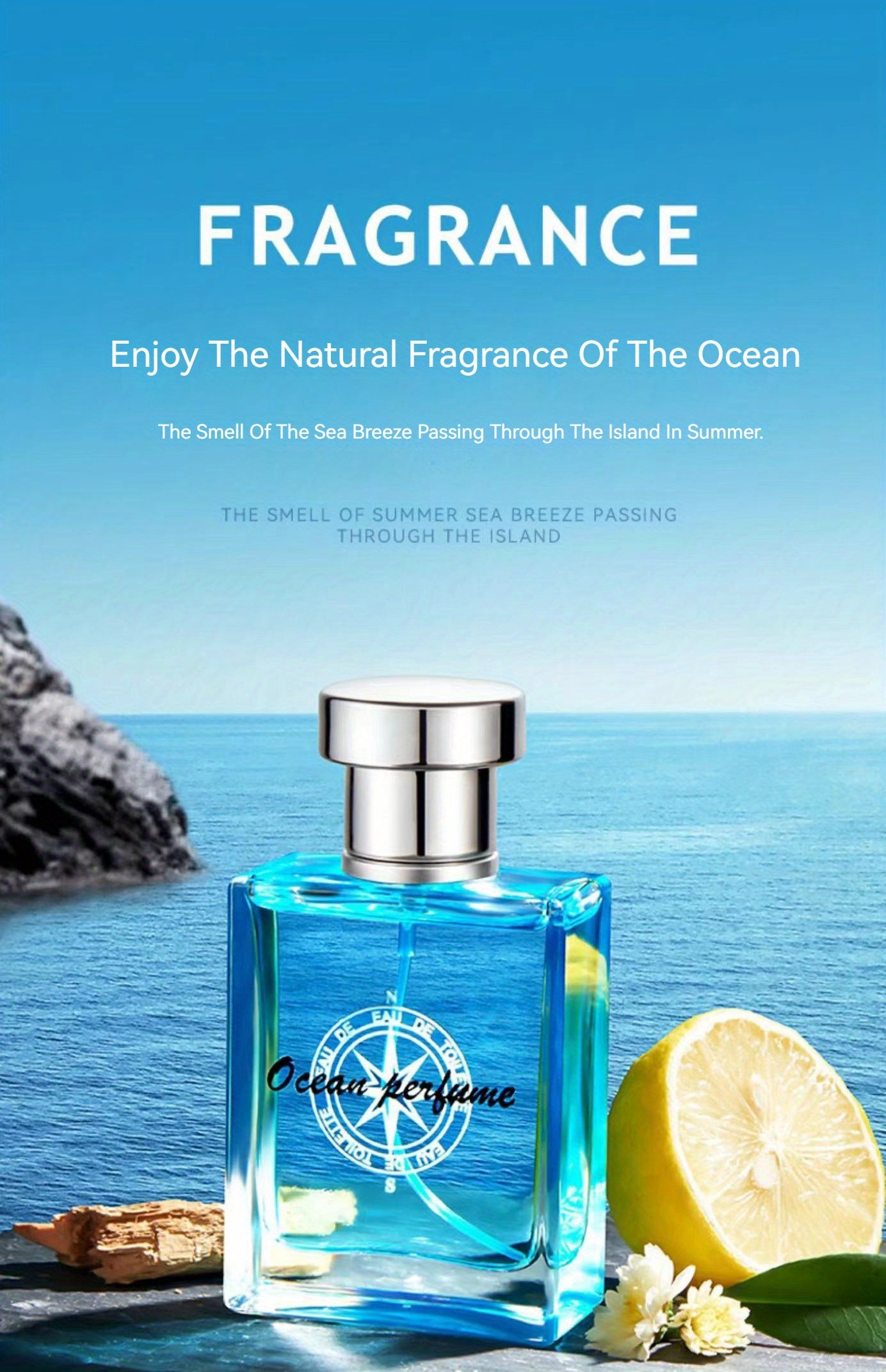 50ml Ocean Pheromones Cologne - Long-Lasting, Light, Fresh, Natural Fragrance for Men, Perfect for Dating, Party, and Gift-Giving, 1.7 Fl. Oz. Eau De Toilette Spray - Snug & Style