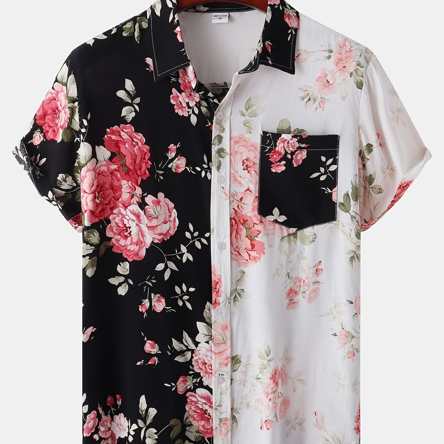 Mens Fashion Essential - Stylish Casual Beach T-Shirt with Bold Contrasting Colors - Comfortable Non-Stretch Cotton, Short Sleeves for Summer - Snug & Style