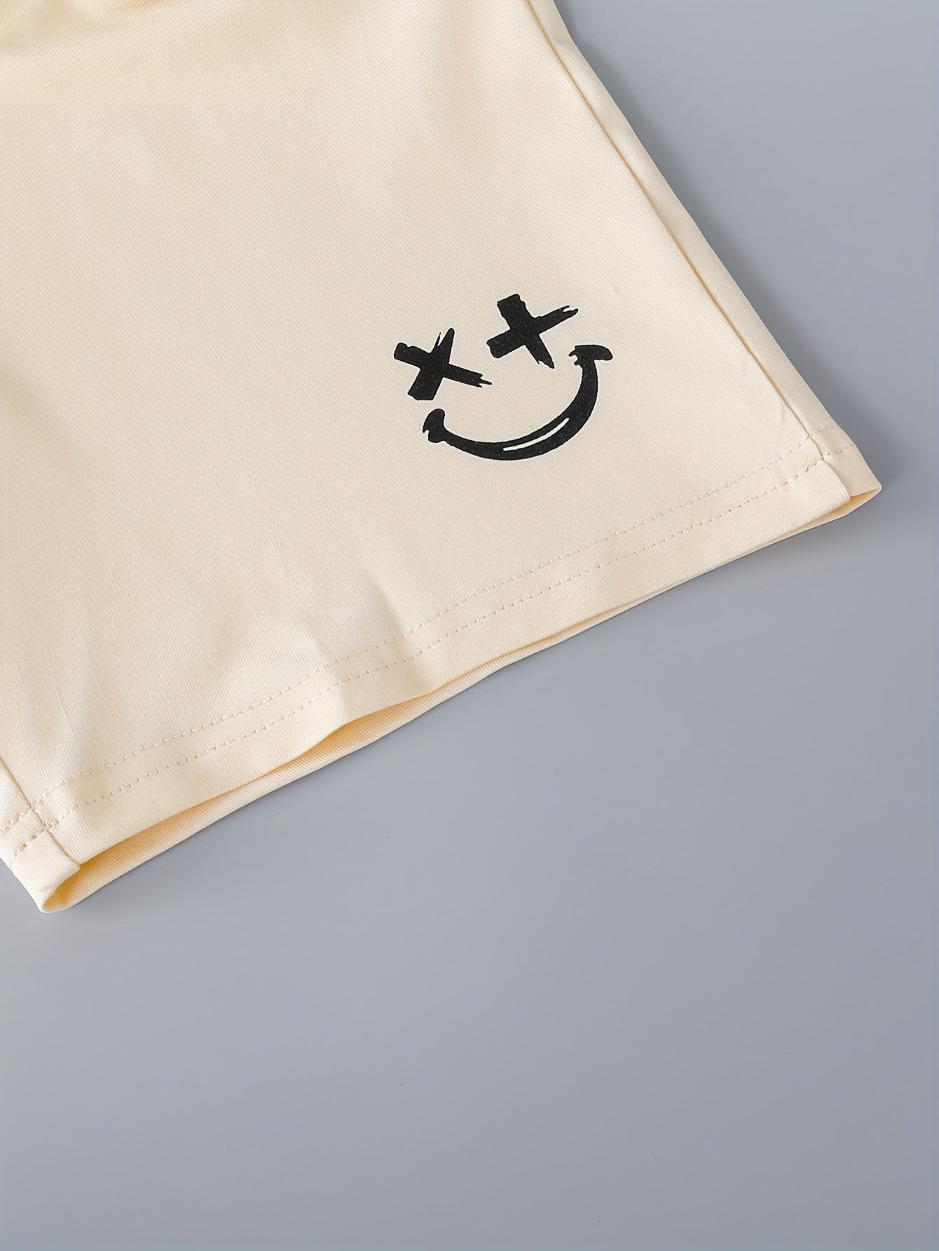 3-Pack Boys Trendy Summer Outfit - Soft Cotton Blend Solid T-shirts with Fun Smile Face Shorts & Handy Crossbody Bag - Comfortable, Lightweight, Perfect for Playtime - Snug & Style