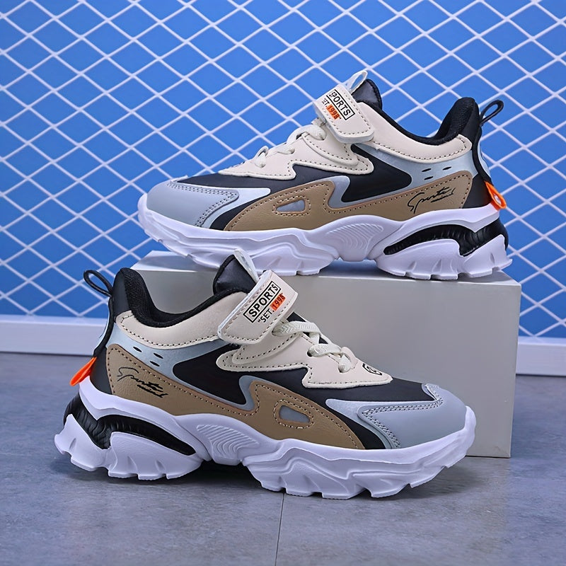 Boys Soft-soled Sneakers, Lightweight Breathable Non-slip Hook-and-loop Fastener Casual Shoes - Snug & Style