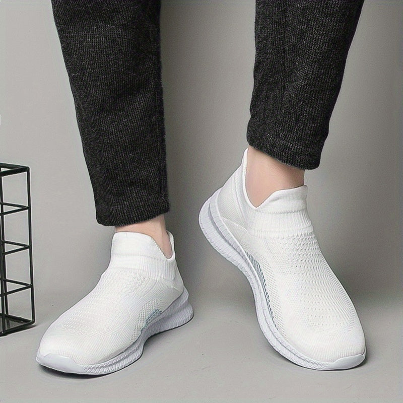 Men's Breathable Lightweight Slip On Casual Shoes, Outdoor Non-slip Soft Sole Sneakers, Spring And Summer - Snug & Style