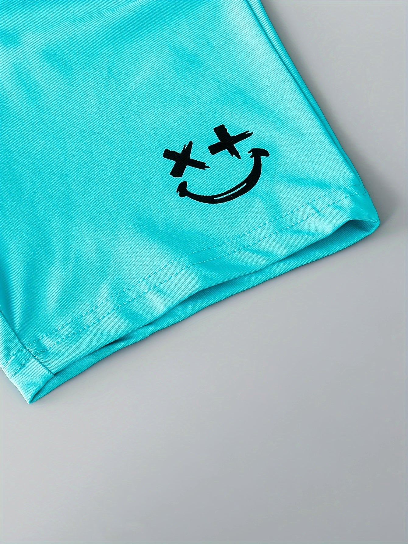 3-Pack Boys Trendy Summer Outfit - Soft Cotton Blend Solid T-shirts with Fun Smile Face Shorts & Handy Crossbody Bag - Comfortable, Lightweight, Perfect for Playtime - Snug & Style